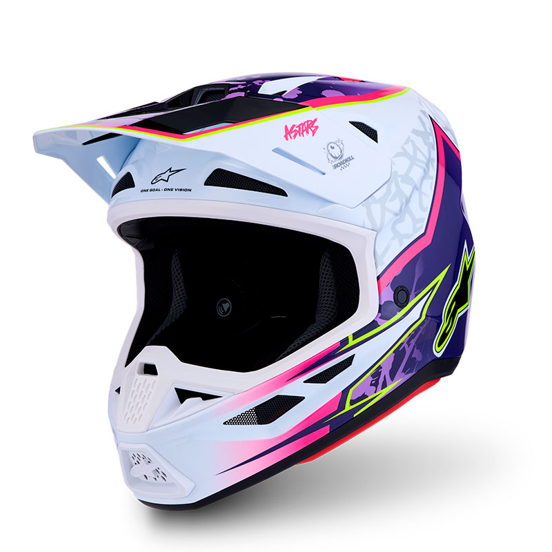 casque alpinestar s m7 blaster helmet violet blanc rose cote1