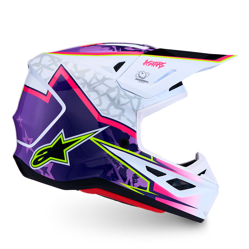 casque alpinestar s m7 blaster helmet violet blanc rose cote2