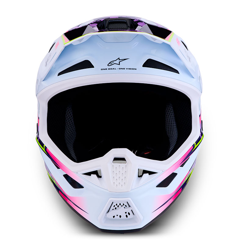 casque alpinestar s m7 blaster helmet violet blanc rose face