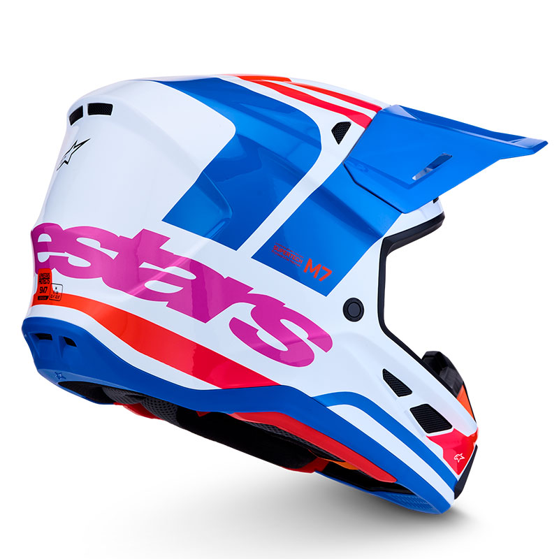 casque alpinestar s m7 core helmet rouge blanc bleu rose cote1