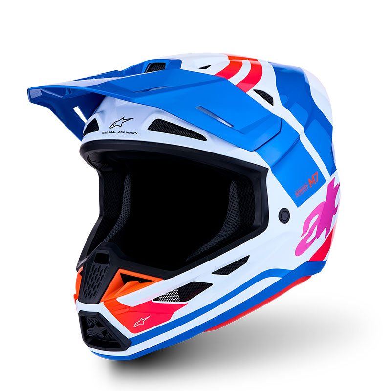 casque alpinestar s m7 core helmet rouge blanc bleu rose cote2