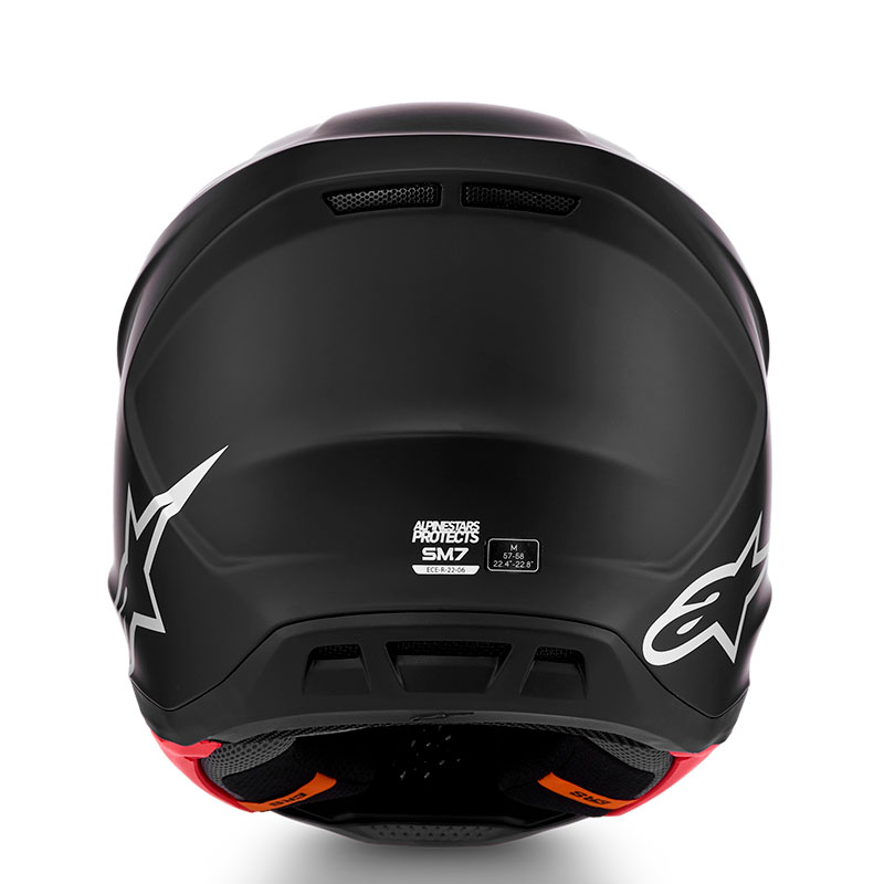 casque alpinestar s m7 solid helmet noir matt dos