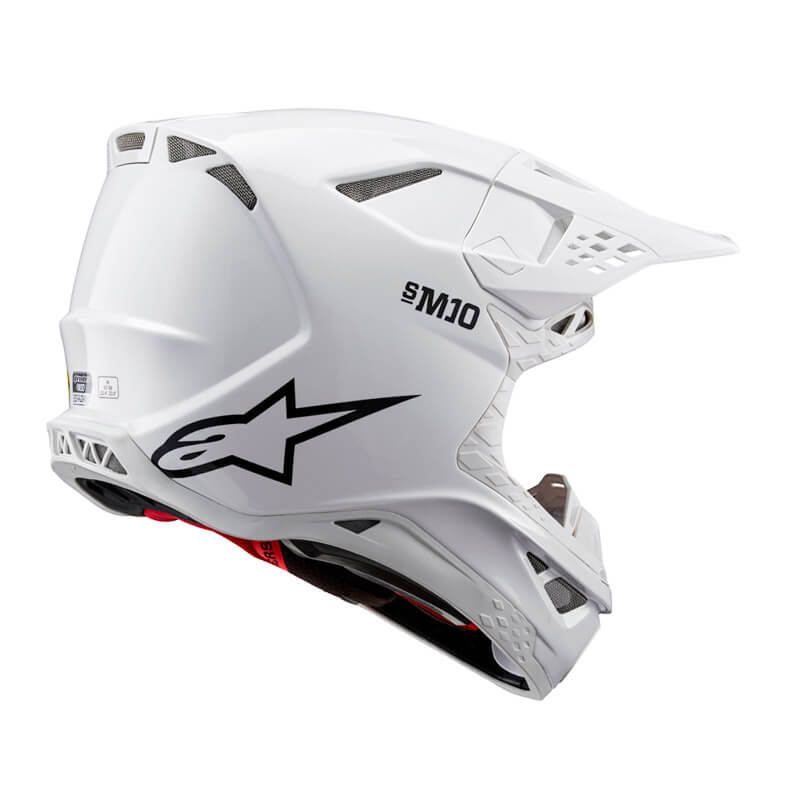casque alpinestars sm10 solid 2024 blanc motocross