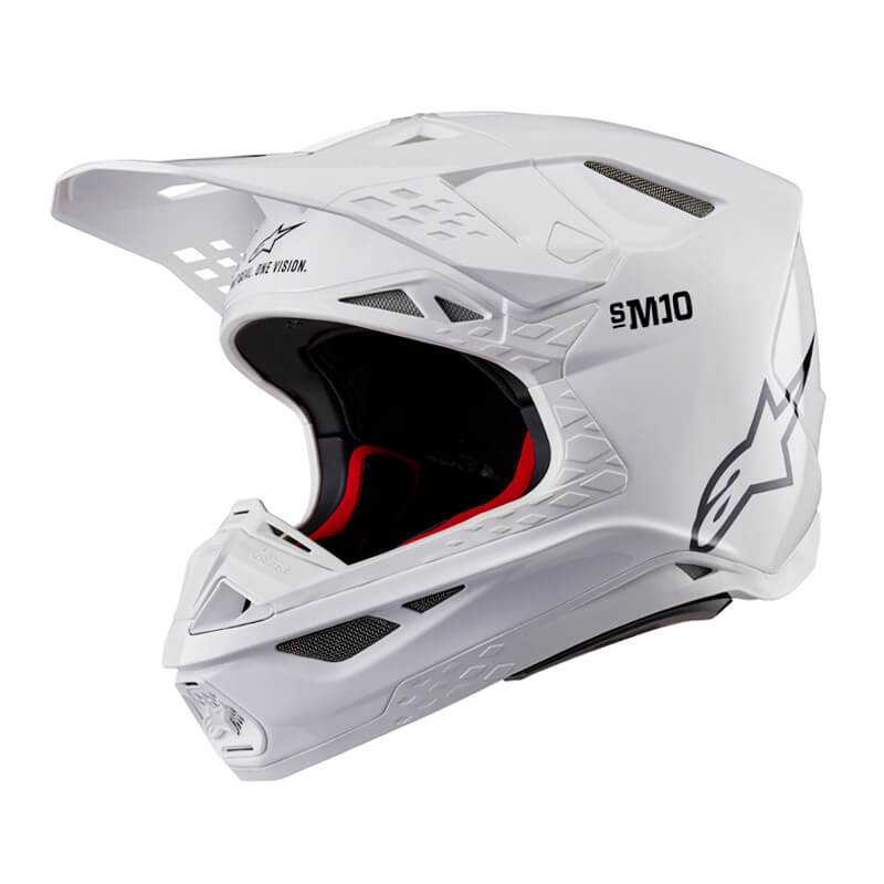 casque alpinestars sm10 solid 2024 blanc mx