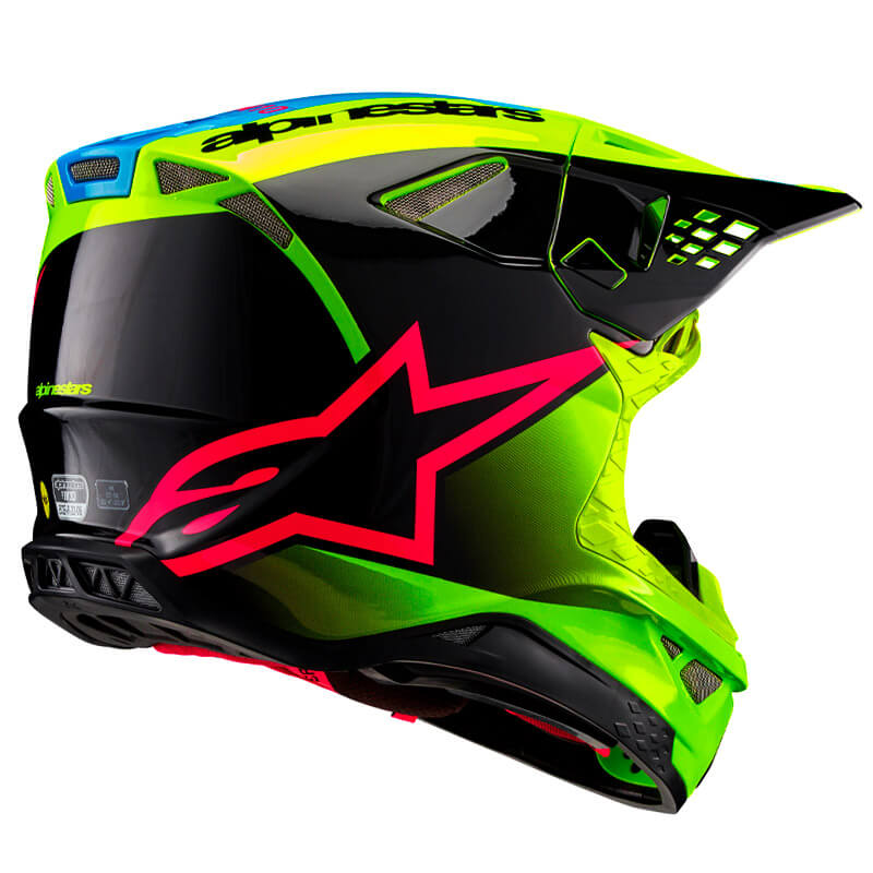 casque alpinestars sm10 unite 2024 jaune fluo motocross