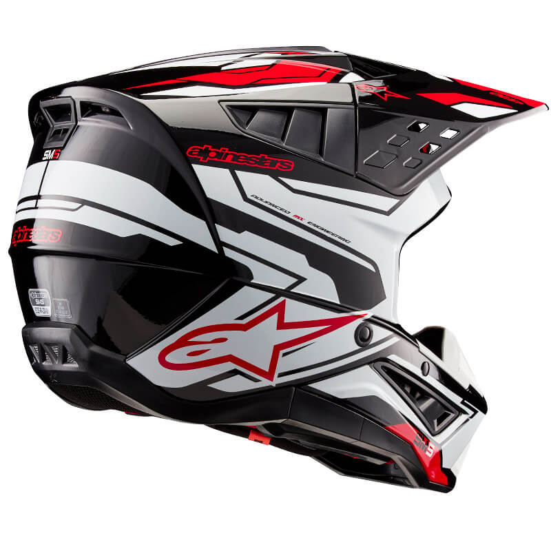 casque alpinestars sm5 action2 2024 noir blanc motocross