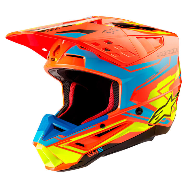 casque alpinestars sm5 action2 2024 orange mx