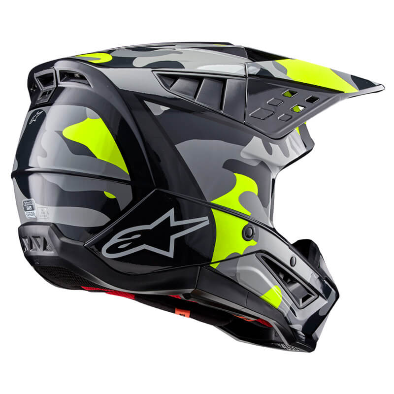 casque alpinestars sm5 rover2 2024 jaune fluo motocross