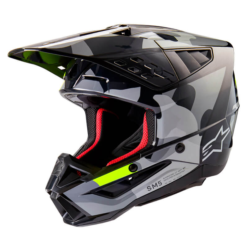 casque alpinestars sm5 rover2 2024 jaune fluo mx