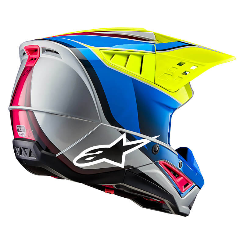 casque alpinestars sm5 sail 2024 jaune fluo motocross