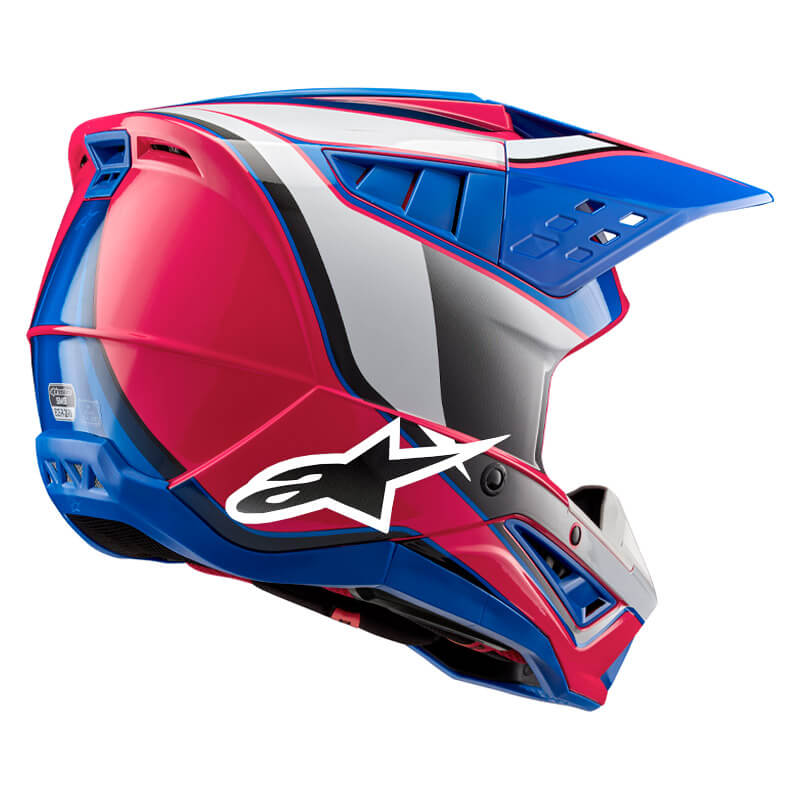 casque alpinestars sm5 sail 2024 rose bleu motocross