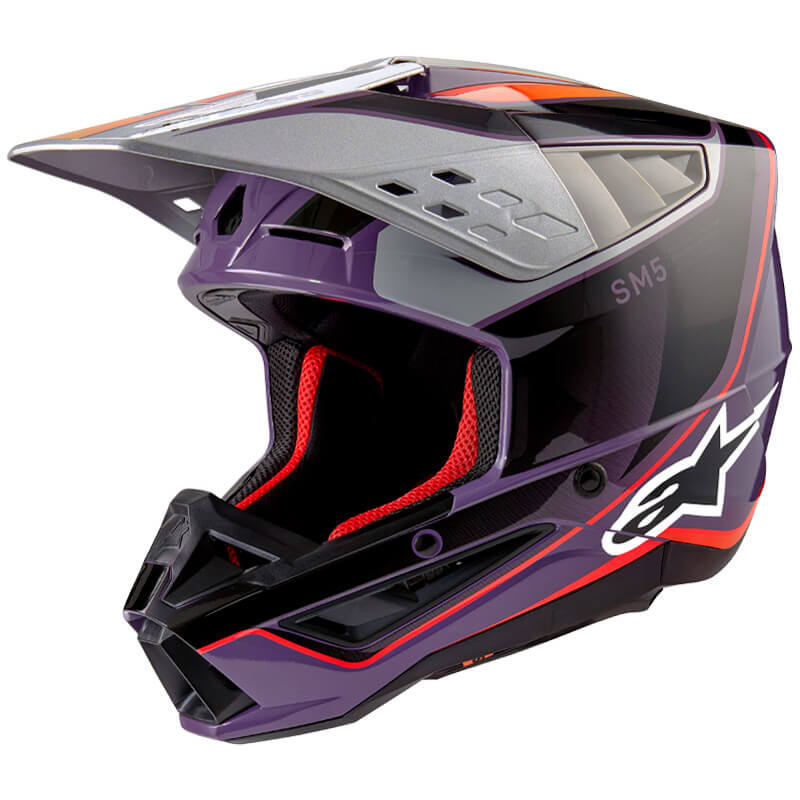 casque alpinestars sm5 sail 2024 violet mx