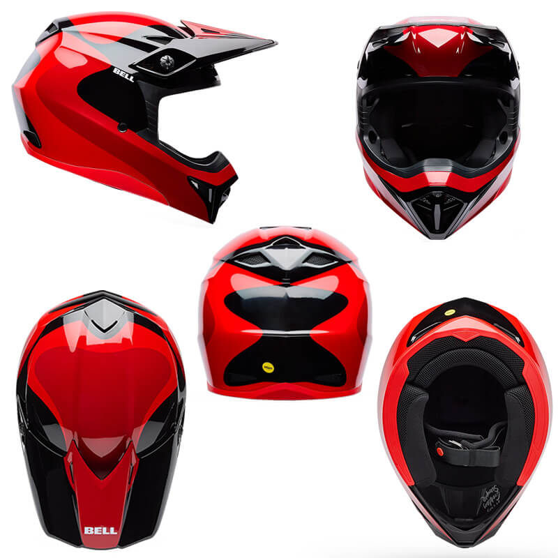 casque bell enf mx 10 wave rouge sx