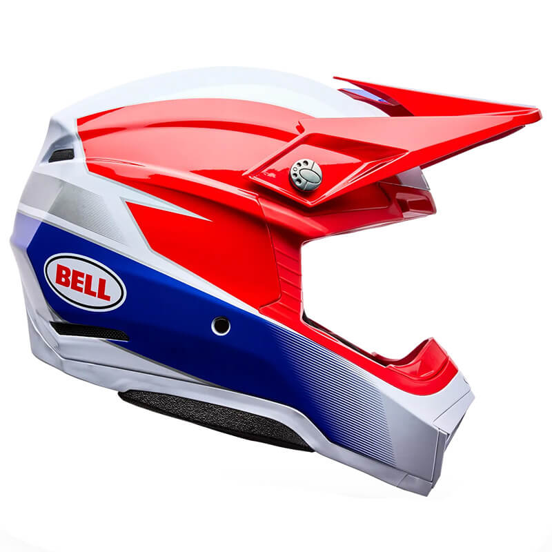 casque bell moto 10 falcon bleu blanc sx