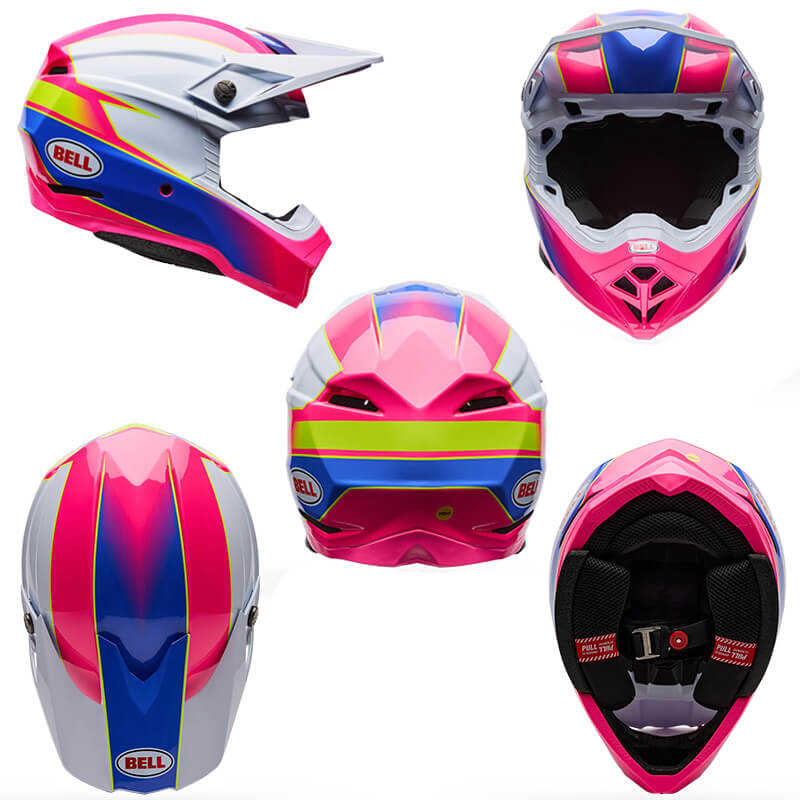 casque bell moto 10 falcon rose cross