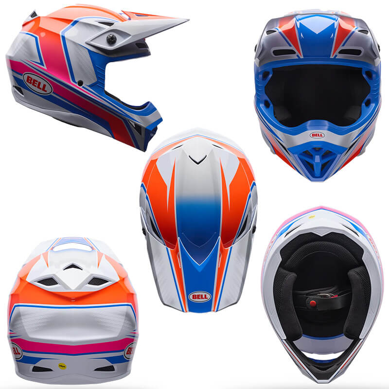casque bell speedway bleu blanc cross 27