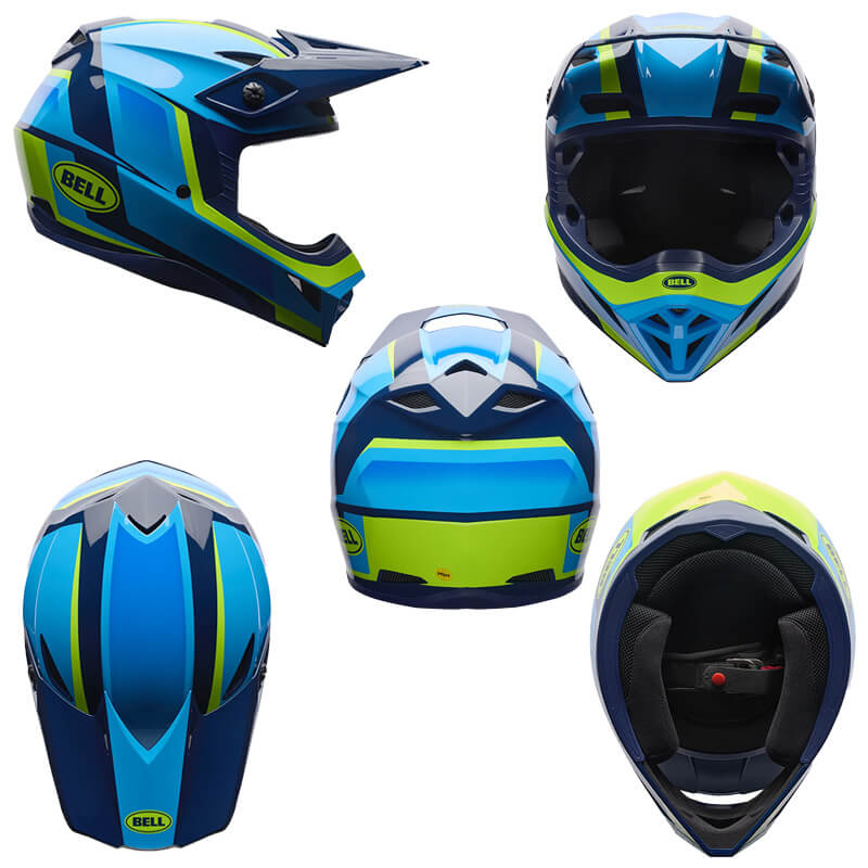 casque bell spiral bleu 27 cross