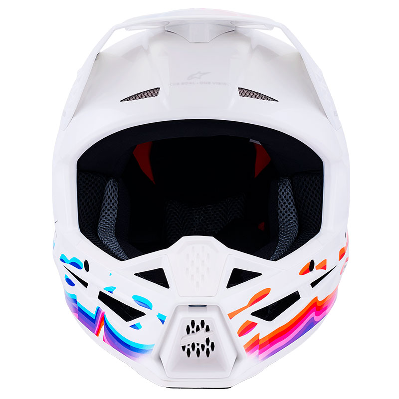 casque cross alpinestars sm3 2026 force blanc bleu motocross