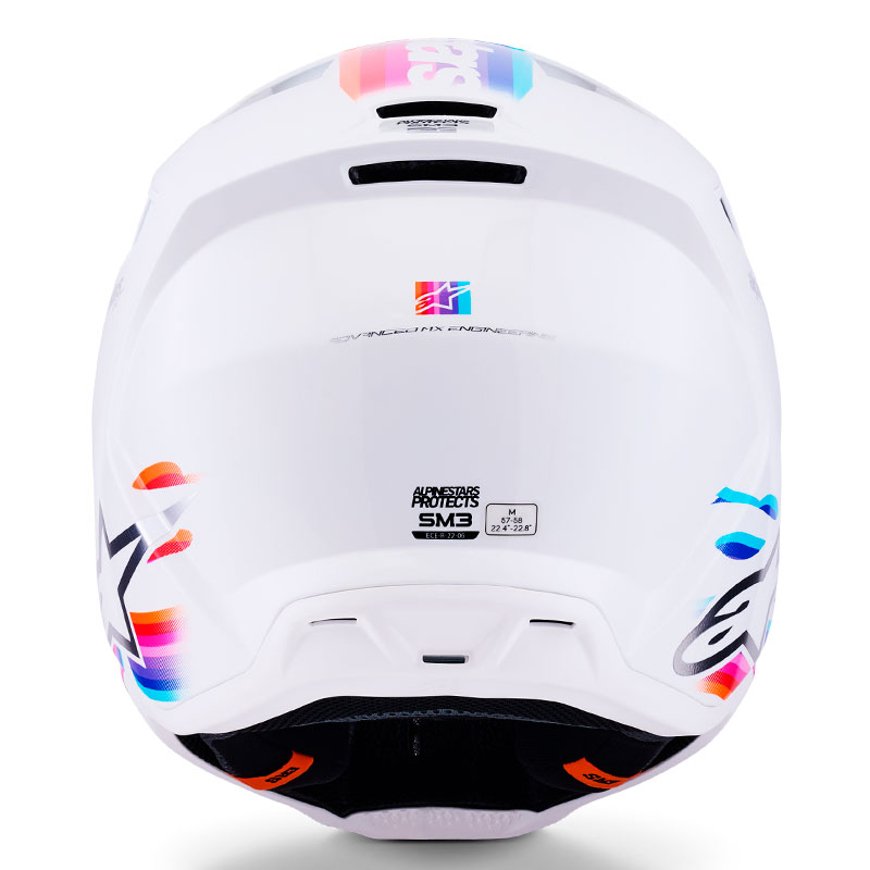 casque cross alpinestars sm3 2026 force blanc bleu offroad