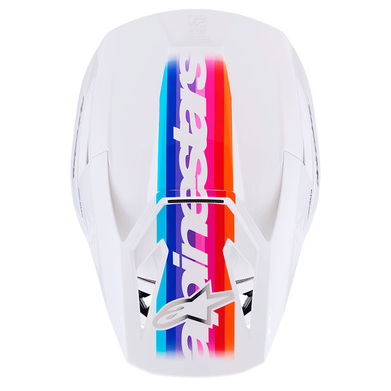 casque cross alpinestars sm3 2026 force blanc bleu trails