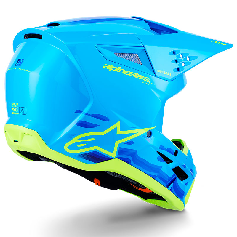 casque cross alpinestars sm3 2026 force bleu jaune enduro