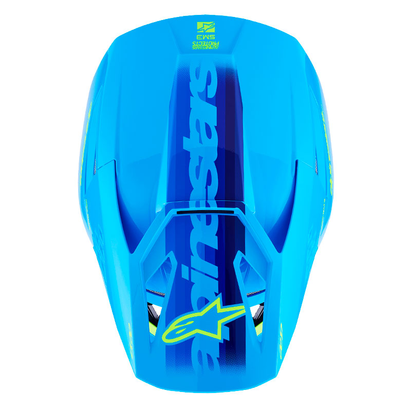casque cross alpinestars sm3 2026 force bleu jaune trail