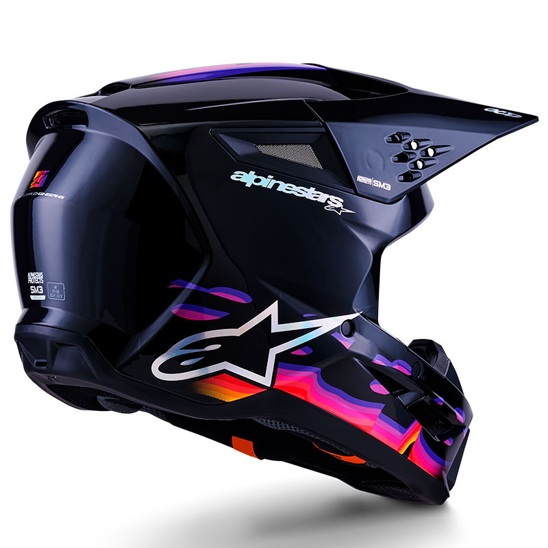 casque cross alpinestars sm3 2026 force noir violet enduro