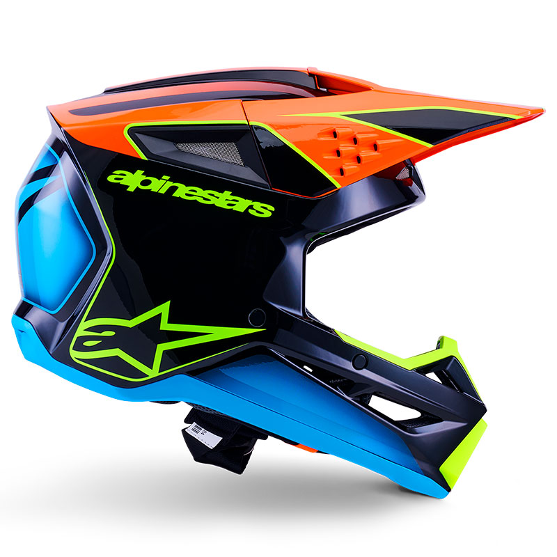 casque cross alpinestars sm3 2026 fray bleu orange jaunefluo supercross