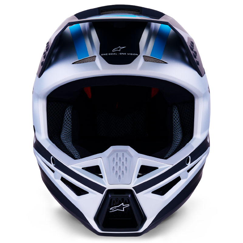 casque cross alpinestars sm3 2026 heat bleu blanc cyan enduro