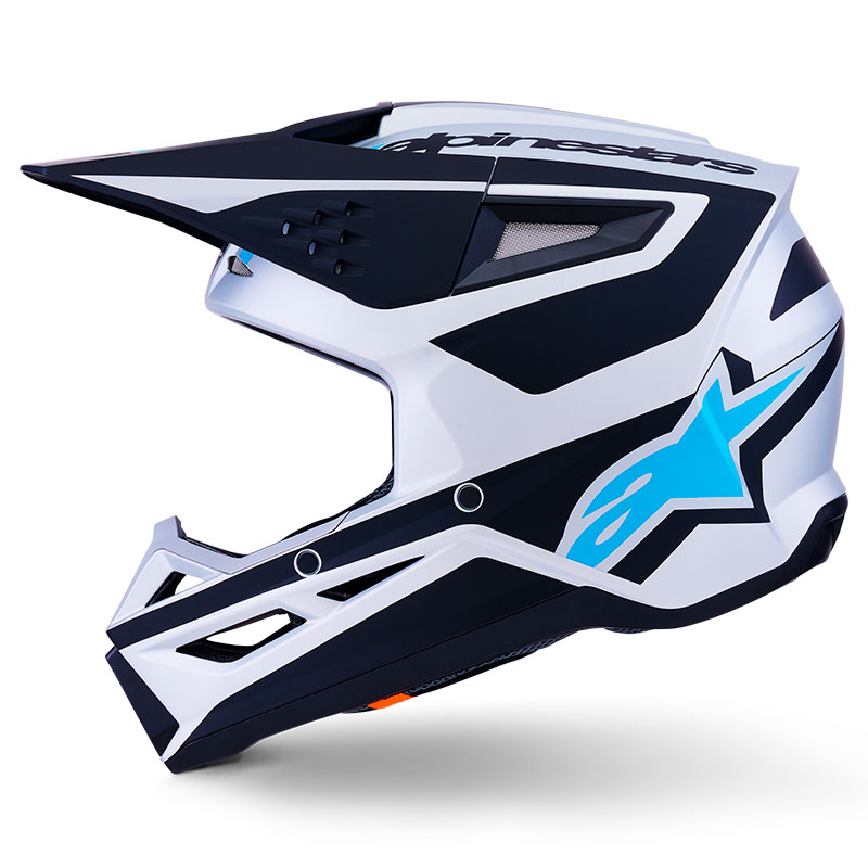 casque cross alpinestars sm3 2026 heat bleu blanc cyan fxmotors
