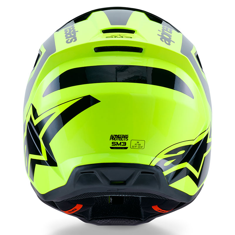 casque cross alpinestars sm3 2026 heat jaunefluo noir offroad