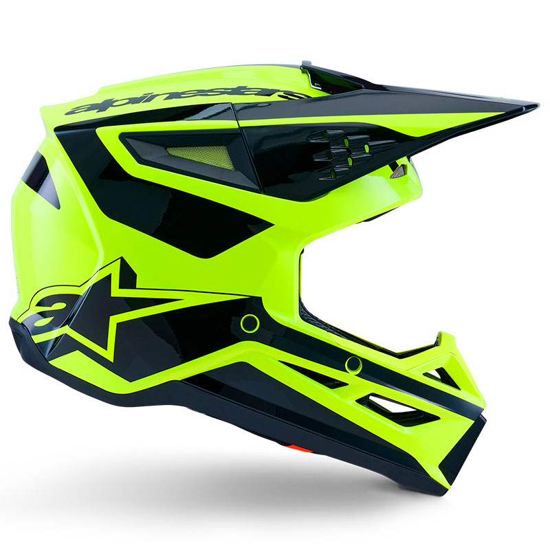 casque cross alpinestars sm3 2026 heat jaunefluo noir supercross