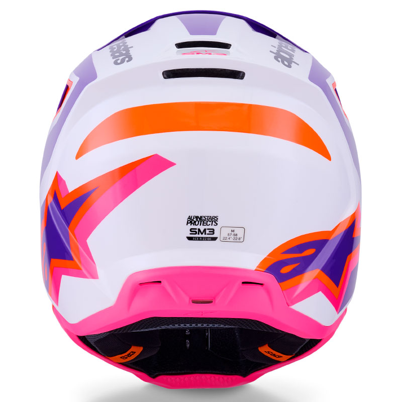 casque cross alpinestars sm3 2026 heat rose violet orange offroad