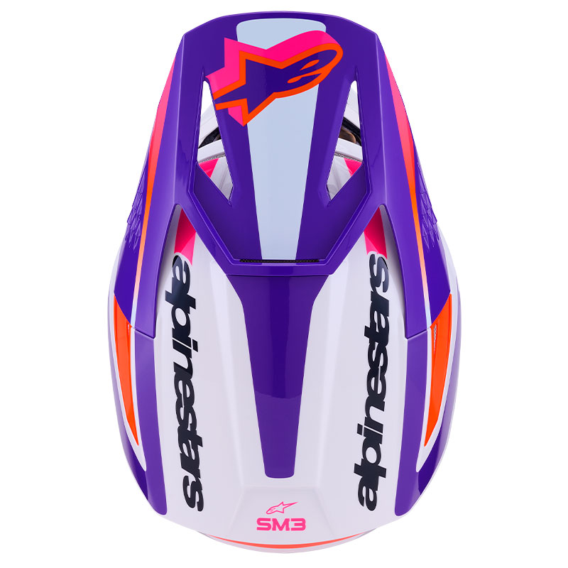casque cross alpinestars sm3 2026 heat rose violet orange trail
