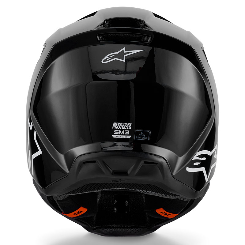 casque cross alpinestars sm3 2026 solid noir brillant offroad