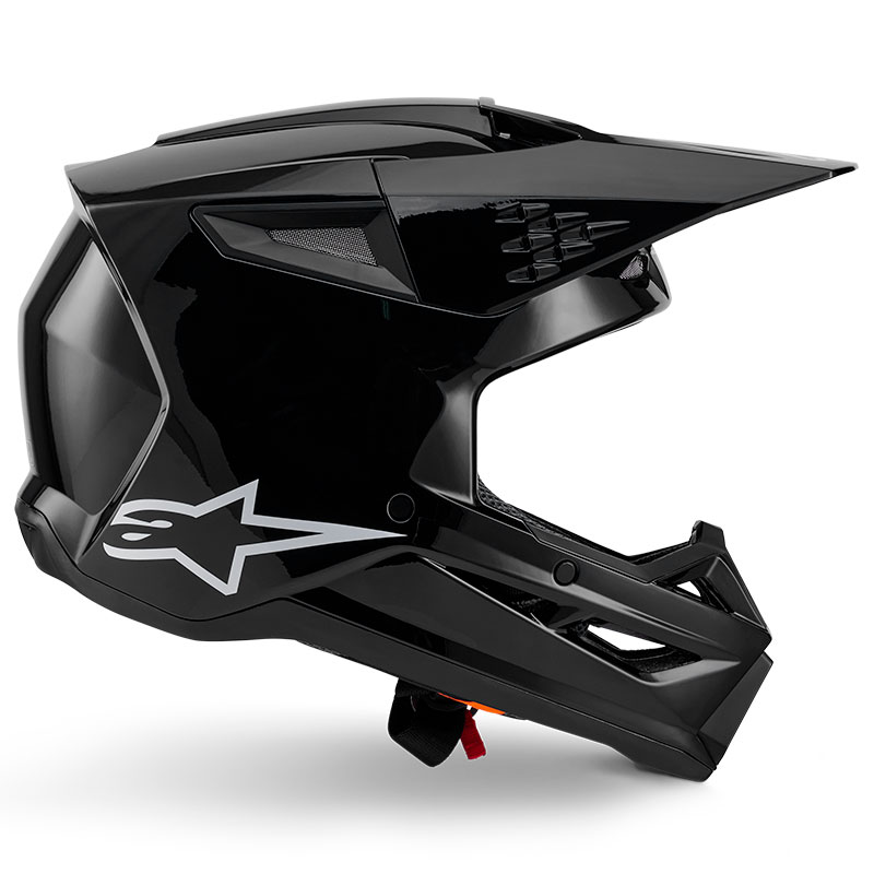 casque cross alpinestars sm3 2026 solid noir brillant supercross