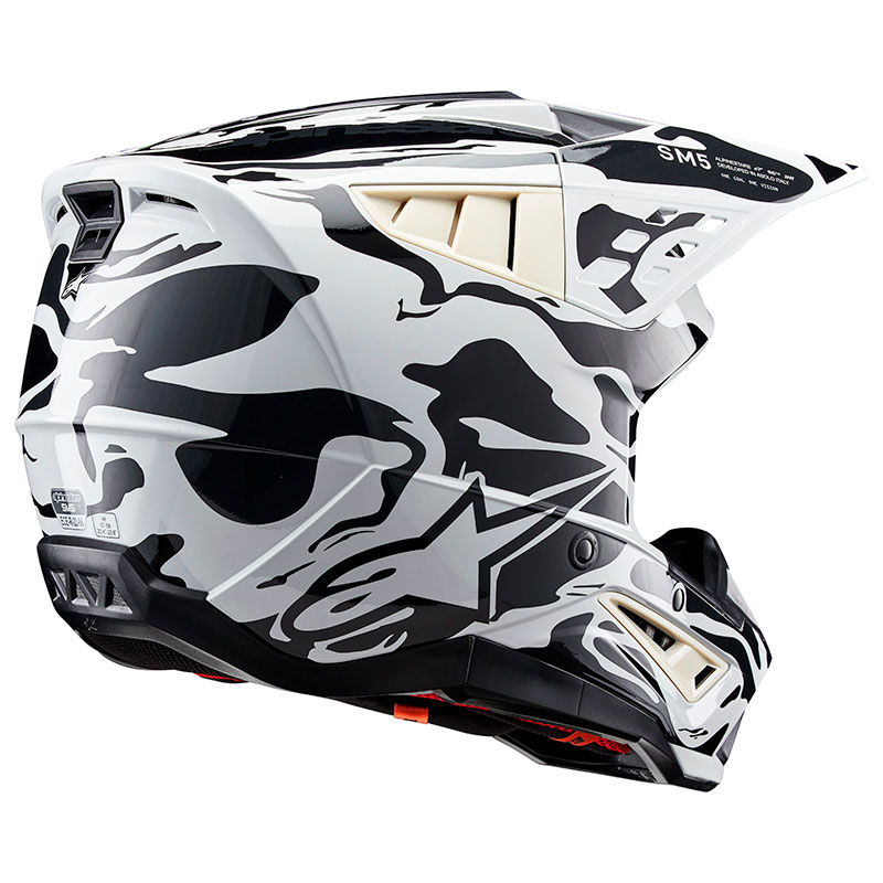 casque cross alpinestars sm5 2026 mineral black white enduro