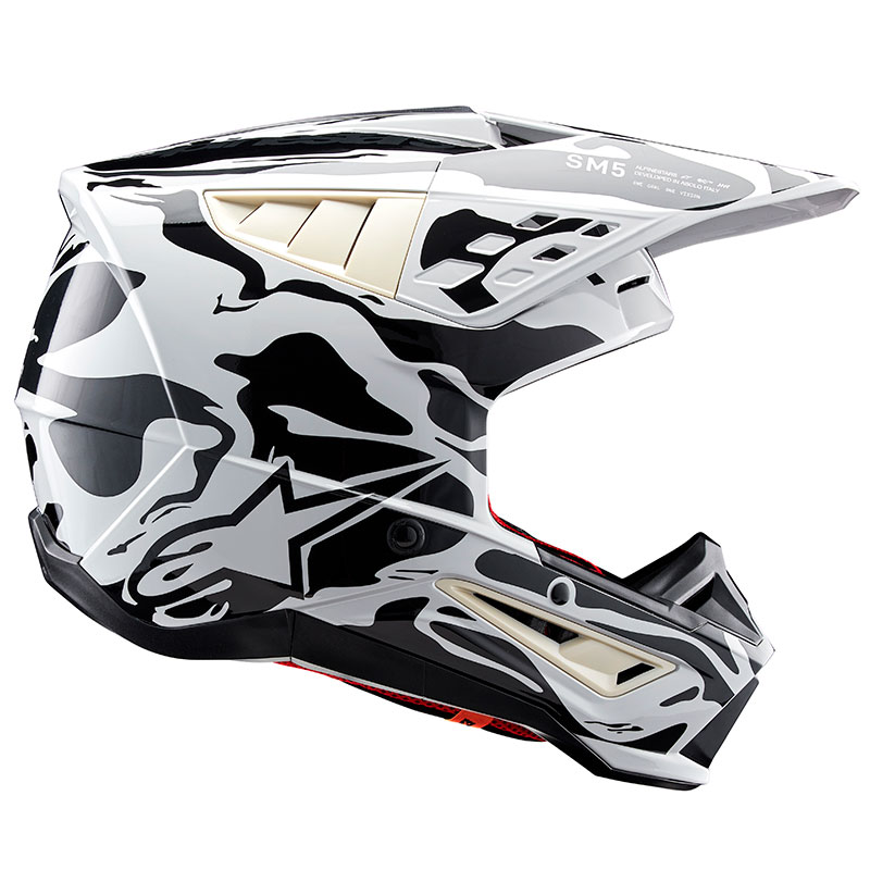 casque cross alpinestars sm5 2026 mineral black white offroad