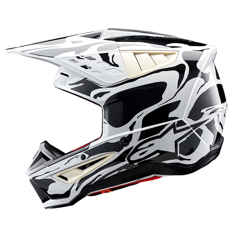 casque cross alpinestars sm5 2026 mineral black white supercross