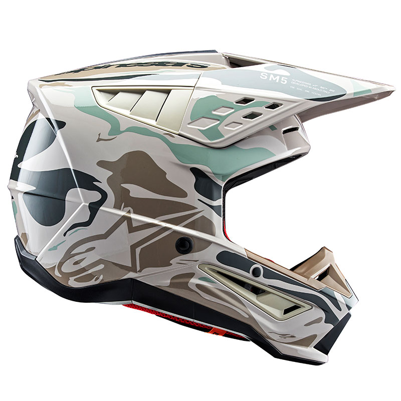 casque cross alpinestars sm5 2026 mineral marron offroad