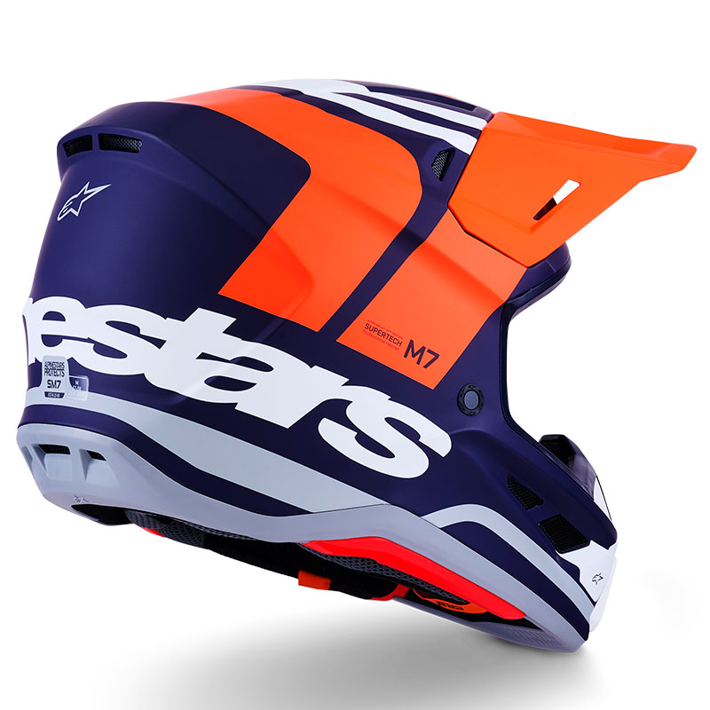 casque cross alpinestars sm7 2026 core bleu orange enduro