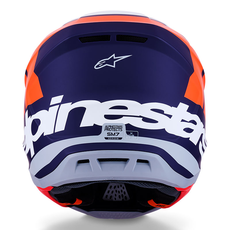 casque cross alpinestars sm7 2026 core bleu orange offroad