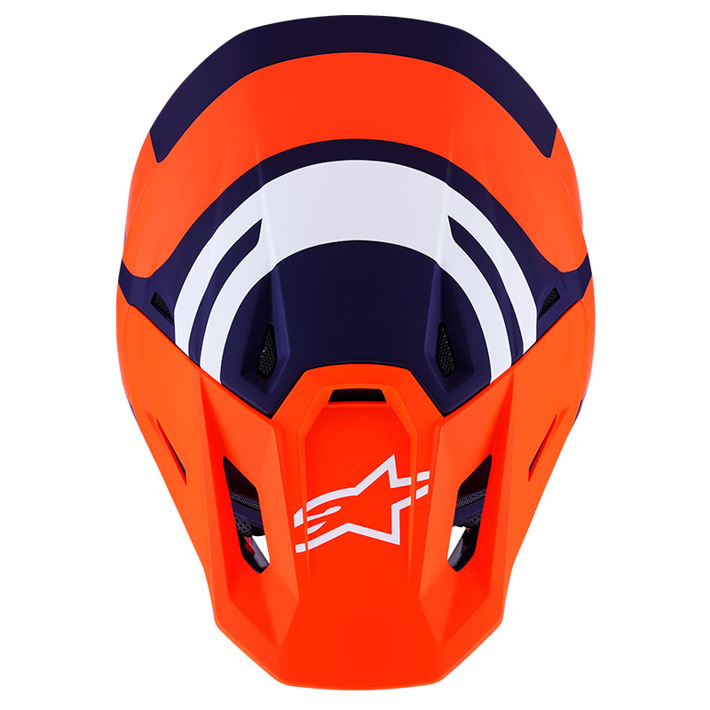 casque cross alpinestars sm7 2026 core bleu orange trail