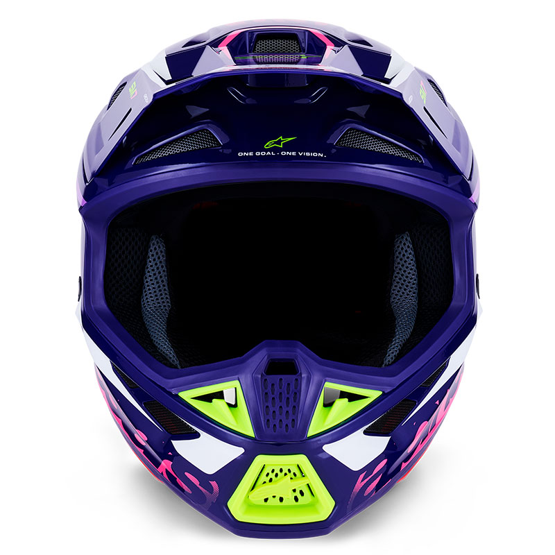 casque cross alpinestars sm7 2026 deed bleu blanc motocross