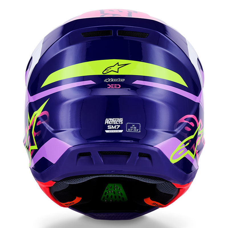 casque cross alpinestars sm7 2026 deed bleu blanc offroad
