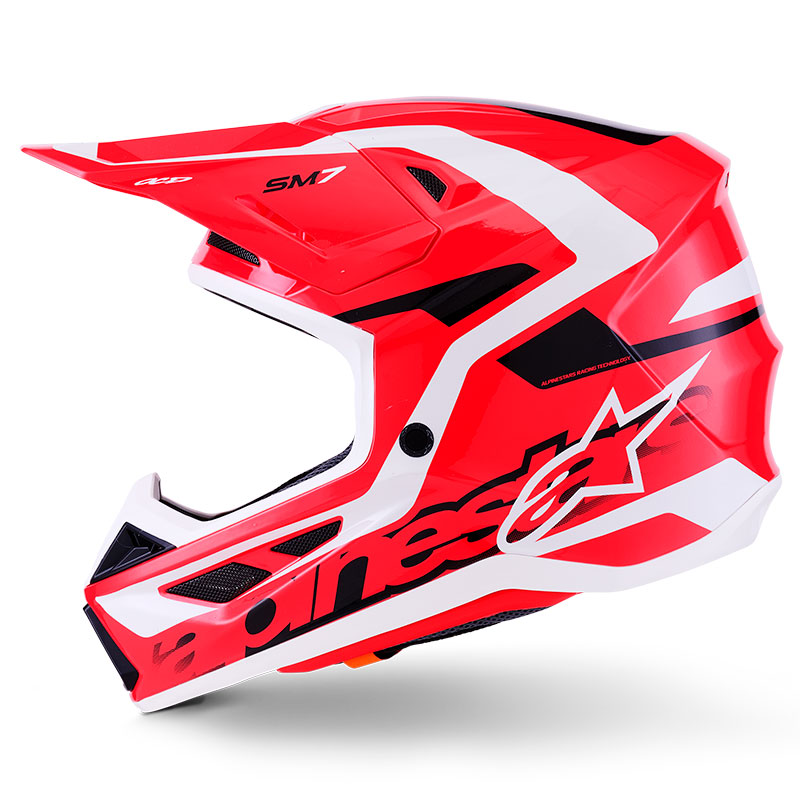 casque cross alpinestars sm7 2026 deed rouge blanc fxmotors