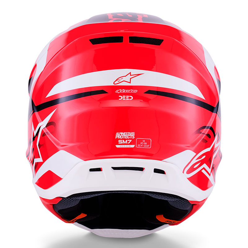 casque cross alpinestars sm7 2026 deed rouge blanc offroad