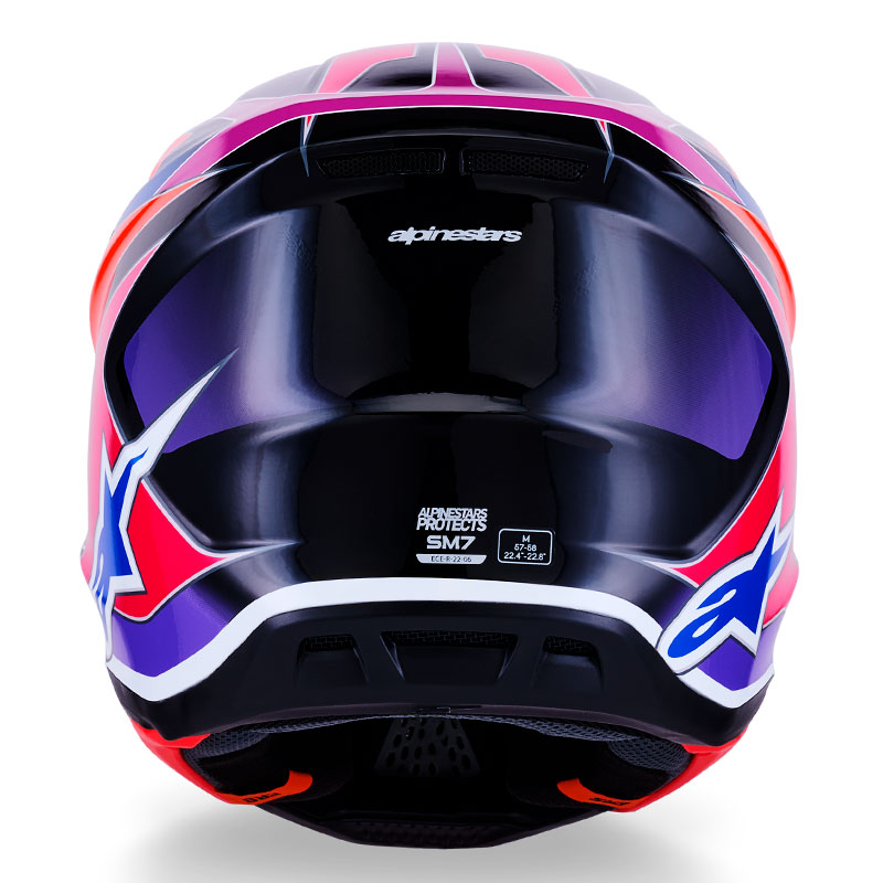casque cross alpinestars sm7 2026 fuse noir violet offroad