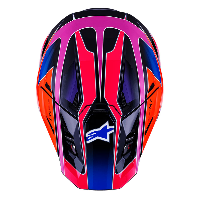 casque cross alpinestars sm7 2026 fuse noir violet trail