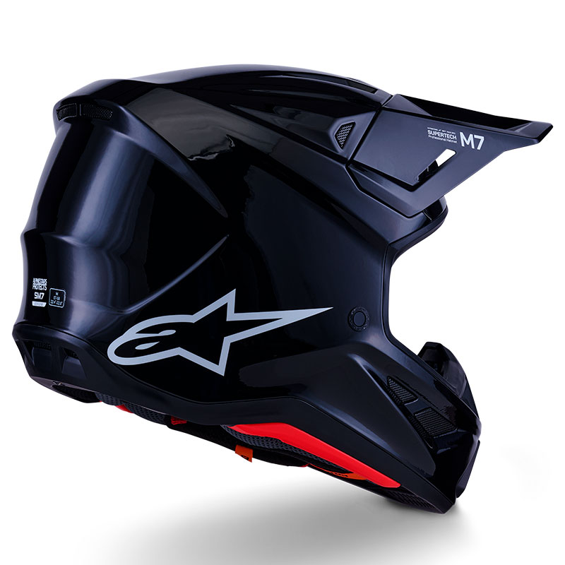 casque cross alpinestars sm7 2026 solid black enduro